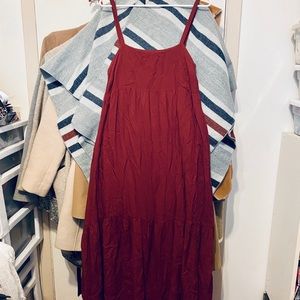 UO Maroon Tiered Maxi Dress (NWT)